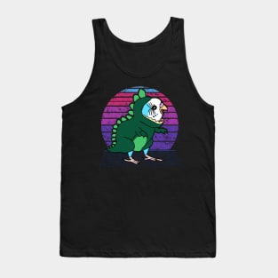 Vaporwave blue budgie Dinosaur Tank Top